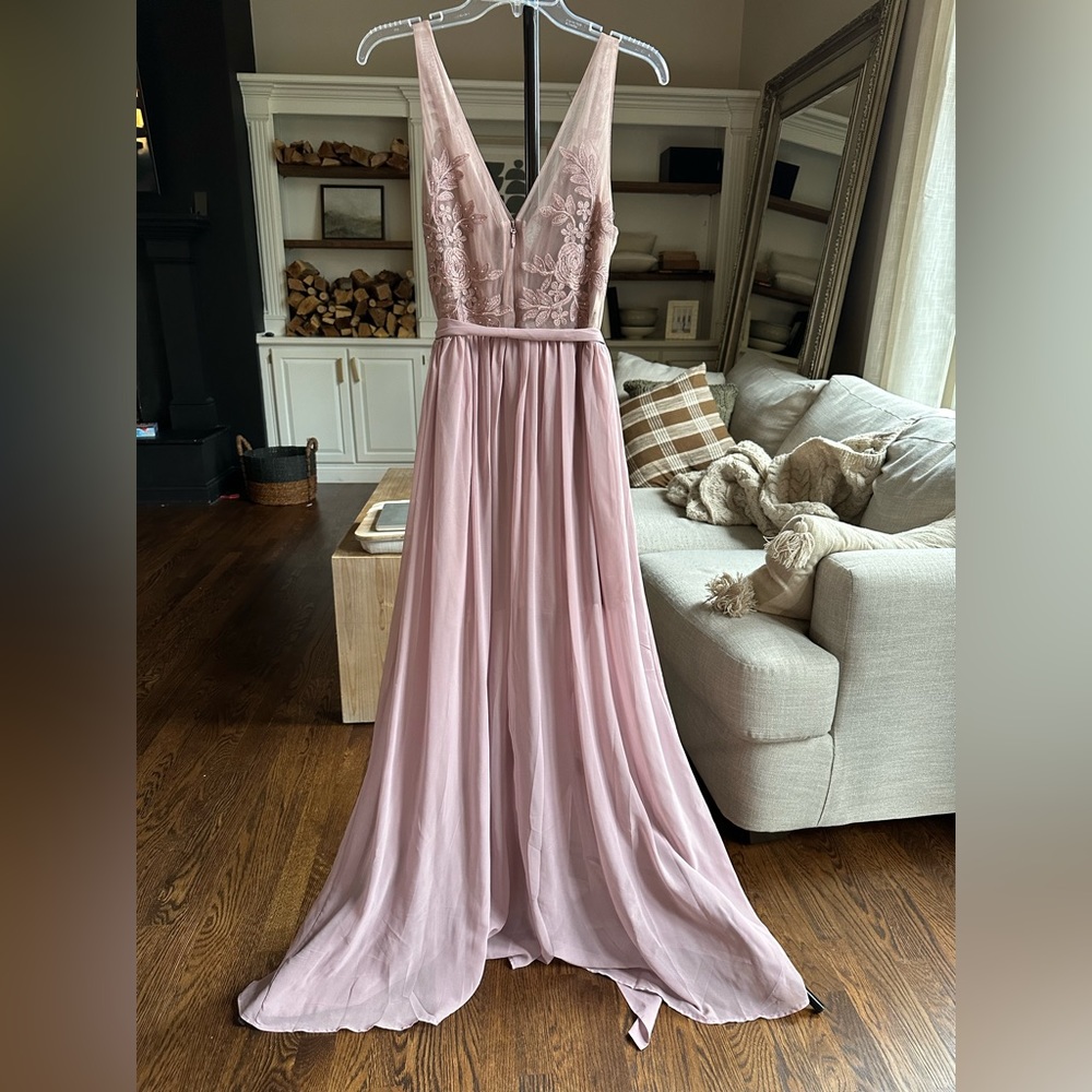 FORMAL DRESS PROM MOTHER OF THE BRIDE WEDDING FLOWY LACE SO PRETTY! L large